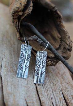 "Sterling Silver Tree Earrings, Forest Earrings, Woodland Earrings, Nature Earrings These Woods and Willow handcrafted earrings sum up what my jewelry showcasesthe majesty of trees! Trees have many symbolic meanings...the rich heritage of the Tree of Life, the leaves have secret messages like Oak leaf for strength, Willow leaf for flexibility, Maple Tree stands for balance and the list goes on and on. Exploring tree symbolism is perhaps the single-most beneficial way to learn big lessons in life Nickel-free Nature-inspired Earrings As Gift, Nickel-free Nature-inspired Earrings For Gift, Handmade Silver Nature-inspired Earrings, Handmade Nature-inspired Silver Earrings, Nature-inspired Drop Earrings With Lever Back Ear Wires, Handmade Nature-inspired Earrings For Everyday, Silver Nature-inspired Everyday Earrings, Handmade Nature-inspired Everyday Earrings, Silver Nature-inspired Earrings For Everyday