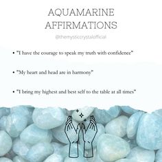 Aquamarine Affirmation, Aquamarine Crystal Meaning, Crystal Affirmations, Bed Peace, Aquamarine Meaning, Alternative Healing, The Mystic, Witchy Things