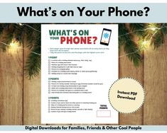 what's on your phone? holiday game for families, friends and other people