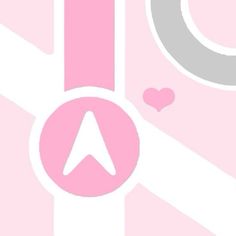 a pink and grey abstract background with an arrow pointing to the right, hearts in the middle