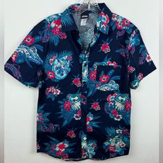 Star Wars Hawaiian Shirt. Size Small. Nwt. Floral Design With R2d2 And Ship Scattered Throughout The Shirt. One Pocket On Front. Awesome Shirt For A Star Wars Fan! Length 30” Pit To Pit 20” Blue Cotton Shirt With All Over Print, Blue Relaxed Fit Camp Shirt With All Over Print, Blue Relaxed Fit Camp Shirt With Print, Blue Short Sleeve Camp Shirt With All Over Print, Cotton Shirt With Star Print For Summer, Casual Short Sleeve Shirt With Star Print, Cotton Short Sleeve Shirt With Star Print, Casual Star Print Short Sleeve Shirt, Blue Cotton Star Print Tops