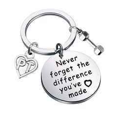 PRICES MAY VARY. This pt keychain with "Never forget the difference you've made" words can fit any occasion, and it will make an amazing impression. It is an inspirational gift for any physical therapists, your family, friends, coworkers, graduates, even as a special treat for yourself. Physical therapy is a long process, but the physical therapist will always be there for you. They will guide you through your recovery step by step with their patience and expertise.This keychain is perfect for a Gifts For Physical Therapist, Physical Therapy Gifts, Inspirational Keychains, Physical Therapist Assistant, Physical Therapist Gifts, Therapy Gift, Therapist Gifts, Occupational Therapist, Strong Love