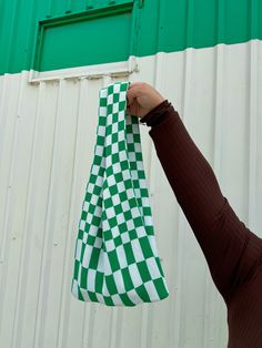 The only bag you will ever need! This green + white checkered bag is PERFECT for the beach, running errands, or going to get some work done at your favorite coffee shop! Make it the star of your outfit or style it with an already iconic fit! 9.25'W 11.5'H and bag is made of a stretchy material. Retro Green Square Bag, Retro Green Square Bags, Green Retro Square Bag, Green Tote Shoulder Bag For Weekend, Green Shoulder Bag For Weekend, Trendy Green Shoulder Bag For Weekend, Checkered Bag, Beach Running, The Star