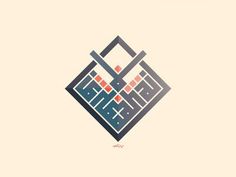 an arabic style logo with geometric shapes