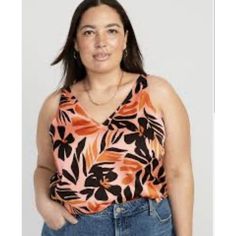 Old Navy Nwt Floral Orange Black Sleeveless V-Neck Blouse Plus Size 3x Womens . Condition Is New With Tags. Size 3x Chest 46.25-48.75 Length 25 Measurements Approx Bin # 22 Spring Orange V-neck Tank Top, Orange V-neck Tank Top For Spring, Orange V-neck Tank Top For Summer, Orange Sleeveless Casual Camisole, Orange Casual Sleeveless Camisole, Casual Orange Sleeveless Camisole, Long Sleeve Peasant Top, Striped Peplum Top, Fall Blouse