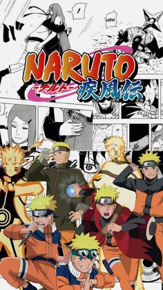 naruto and his friends are posing for the camera