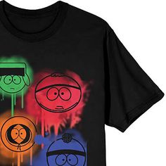 This men's South Park graphic t-shirt is a fun must-have for your casual wardrobe. Made from soft cotton-jersey for a regular-fit, this tee has short sleeves and a crew neckline - style it with cargo shorts, joggers or jeans. Closure Type: Pullover HeadFit: Regular FitNeckline: Crew NeckSleeve Length: Short SleeveApparel Length: 29 InchesFiber Content: 100% CottonFabric Description: JerseyCare: Tumble Dry, Machine WashCountry of Origin: Imported Fun Black Shirt With Screen Print, Fun Black Tops With Graphic Design, Black Fun Fan Merchandise Top, Funny Black Shirt With Graphic Design, Fun Black T-shirt With Graphic Print, Fun Black T-shirt, Fun Relaxed Fit T-shirt For Fan Merchandise, Funny Black T-shirt With Graphic Design, Black Relaxed Fit Fun T-shirt