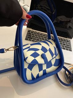 Bag For Love -Checkered Graphic Snap Button Saddle Bag - Women Satchels Product Description Color Blue Strap Type Adjustable Strap Type Double Handle Pattern Type Plaid Style Fashionable Bag Size Small Quantity 1 piece Type Baguette Bag Composition 100% Polyurethane Material PU Leather Size Chart INCH CM Size Bag Width Bag Height Bag Length Strap Length one-size 2.8 5.5 7.1 47.2 Size Bag Width Bag Height Bag Length Strap Length one-size 7 14 18 120 Similar Products h2 { text-align: center; } .re Blue Top Handle Bag With Hasp Closure, Blue Satchel Bag With Hasp Closure, Blue Bag With Hasp Closure For Daily Use, Blue Top Handle Shoulder Bag For Summer, Blue Top Handle Shoulder Bag For Spring, Blue Square Shoulder Bag With Detachable Handle, Blue Bags For Summer Errands, Blue Satchel For Everyday Spring Use, Blue Satchel For Daily Use In Spring