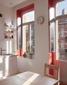 the kitchen is clean and ready to be used for cooking or relaxing time in someone's home