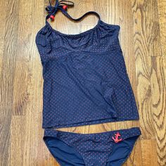 Zimmermann Navy And Red Sailor Polka Dot Tankini. -Polka Dot Details -Red Ship Ankor Hanging On The Tankini Bottom -Tied On The Top With Big Red Beaded Balls On The Ends. Conan Obrien, Cute Tankinis, Swimsuit Inspo, Wardrobe Pieces, What A Girl Wants, Cute Bathing Suits, Creepy Art, National Anthem, Fashion 2024