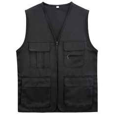 Solid Vest With Pockets For Workwear, Black Workwear Vest With Pockets, Work Jacket, Tag Sale, Work Jackets, High Standards, Vest Top, Jacket Tops, Vest Jacket