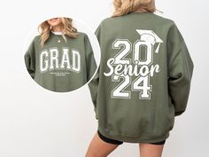 "Celebrate the special graduate in style with our custom \"2024 Graduation Gift\" Senior Shirt! 🎓🎉 Whether it's for high school or college, this Class of 2024 tee is the perfect way to commemorate the milestone achievement. Personalized with the graduate's name or school, this shirt makes a memorable and unique gift for the proud senior. Show your support and admiration for the Class of 2024 with this thoughtful and stylish graduation apparel! 🎓✨ Materials → All our simple color ones like Whi Cheap Graphic Print Shirt For Graduation, Cheap Graphic Tee For Graduation, 2024 Senior Shirt, Graduation College, Senior Shirts, Graduation Shirt, Custom Jeans, 2024 Graduation, Graduation Shirts