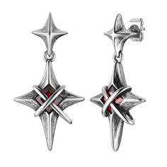 PRICES MAY VARY. Design: Stylish gothic punk red crystal stud earring features a unique design, making it a perfect accessory for men who want to showcase their individuality and style. Material: Earring is made of high quality stainless steel, durable and hypoallergenic, ensuring comfort and safety for daily wear. Size: Earrings measure 1.7cm x 1.0cm / 0.67in x 0.42in and single weight 3.2g, making them lightweight and comfortable to wear Versatile Usage: Star Earring can be worn on multiple oc Red Body Jewelry, Earring For Man, Punk Style Jewelry, Unique Jewelry Earrings, Gothic Style Jewelry, Gothic Accessories Men, Red Star Earrings, Masc Earrings, Masculine Earrings