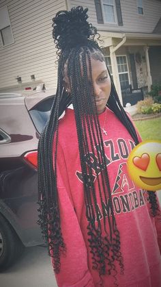 Knotelles Braids Hairstyles, 2023 Hair Trends Braids, Heart Knotless Braids With Curls, Hair Styles For Knotless Box Braids With Curls, Box Braids Hairstyles For Birthday, Knotless With Curls Hairstyles, Knotless Box Braids With Color And Curls, Kids Knotless Box Braids, Smeduiem Knotless