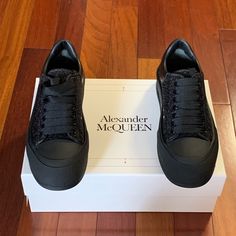 Alexander Mcqueen Sneakers Men Size 8, Brand New With Box! Luxury Black Custom Sneakers With Vulcanized Sole, Luxury Custom Black Sneakers With Vulcanized Sole, Shoes Alexander Mcqueen, Mcqueen Shoes, Alexander Mcqueen Sneakers, Mcqueen Sneakers, Alexander Mcqueen Shoes, Alexander Mcqueen, Men's Shoes