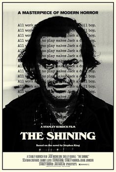 a movie poster for the shining self starring actor, stephen krass as he appears to be in front of a wall with words