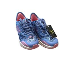 Nwt Athletic Works Memory Foam Runner Sneakers Size 1 Blue Sneakers With Elastic Laces For Jogging, Light Blue Round Toe Sneakers For School, Blue Breathable Sneakers For School, Blue Breathable Sneakers For Light Exercise, Blue Breathable Walking Shoes For Light Exercise, Blue Round Toe Walking Shoes, Blue Walking Shoes With Round Toe For Sports, Blue Round Toe Walking Shoes For Sports, Multicolor Sneakers For Light Exercise With Round Toe