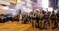 Hong Kong Protests - Mongkok Police Fire Tear Gas Stock Footage #AD ,#Mongkok#Police#Hong#Protests