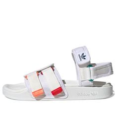 adidas Adilette Sandal 4.0 'White Scarlet True Orange' GZ8828 (Unisex) Adidas Sandals, Bohemian Shoes, Orange Sandals, Athletic Sandals, Mens Shoes Sandals, Walk In My Shoes, Adidas Adilette, Designer Slippers, Mens Fashion Casual Outfits