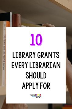 a person holding up a sign with the words library giants every librarian should apply for