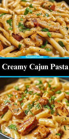 creamy cajun pasta with chicken and parmesan cheese is an easy dinner recipe