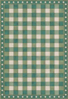 a green and white checkered table cloth