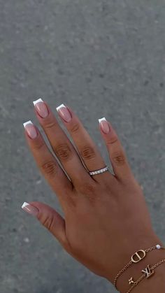 Stylish Nails Designs, French Tip Acrylic Nails, French Acrylic Nails, Classy Acrylic Nails, Vacation Nails, Neutral Nails, Elegant Nails, Bridal Nails