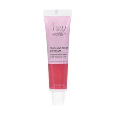 Hey Honey Trick and Treat Lip Balm Watermelon Balm  What It Is  A nourishing, watermelon lip balm with natural tint.   What You Get        Trick and Treat Watermelon Lip Balm, 15 ml (0.5 fl. oz) tube   What It Does         Nourishes and hydrates lips     Formulated with jojoba seed oil     How to Use         Apply. Kiss Repeat. Watermelon Lip Balm, Trick And Treat, Honey Lip Balm, Hey Honey, Lip Hydration, Seed Oil, Lip Makeup, Trick Or Treat, Lip Balm