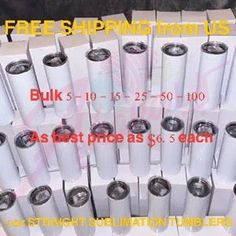 many rolls of white paper are stacked on top of each other with the words free shipping from us