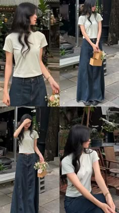 Girly Modest Outfits Summer, Sustainable Summer Fashion, Summer Outfits 2024 Modest, Tokyo Japan Outfits Summer, Ootd Ideas Simple, Summer Asian Outfits, Ootd Poses Ideas, Tokyo Spring Outfit, Japanese Outfit Ideas