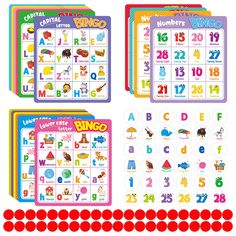 a set of numbers and letters for children's learning