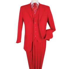 Red Three Piece Long Fit Fashion Suit P800 3 Piece Includes Blazer, Pants, and Vest Single Breasted 3 Button Notch Lapel Long Fit Side Flap Pockets One Welt Breast Pocket Semi Wide Leg Pants Gryffindor Outfits, Gryffindor Outfit, Dapper Mens Fashion, Santa Suits, Beautiful Suit, Red Suit, Fit Fashion, Suit Fashion, Cool Suits