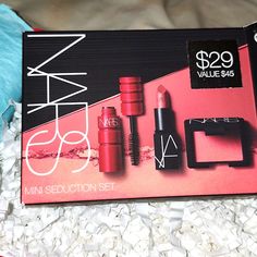 Nars Mini Seduction Set With Climax Black Mascara Mini Blush In Orgasm Mini Lipstick In Brand. Everything Is Nib. No Testing. Only Opened For Buyers To View. I Absolutely Love These Colors. Retail $45 Purchased For $ 29 Sell For 18.00 Mini Lipstick, Nars Makeup, Black Mascara, Lashes Makeup, Nars, Womens Makeup, Lashes, Black Pink, Blush