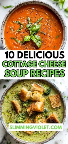 different types of soups with text overlay