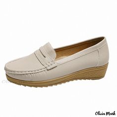 Olivia Mark - Elegant Slip-On Shoes with Soft Insoles and Non-Slip Soles Classic Fashion Looks, Womens Loafer, Casual Slip On Shoes, Flat Wedges, The Hollow, Wedge Espadrilles, Nursing Shoes, Moccasins Shoes, Casual Flat Shoes