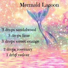 Essential Oil Combinations, Essential Oil Diffuser Blends Recipes, Mermaid Lagoon, Essential Oil Diffuser Recipes, Oil Diffuser Recipes, Essential Oil Blends Recipes, Essential Oil Mixes, Diffuser Blend