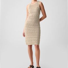 Product Details Soft Cotton Crochet Midi Dress. High Neckline. Sleeveless. Inner Lining. Fabric & Care Cotton 100% Machine Wash And Lay Flat To Dry. Imported. Fitted Sleeveless Crochet Lace Dress, Sleeveless Beige Crochet Dress, Sleeveless Beige Dress With Crochet Lace, Beige Sleeveless Crochet Lace Dress, Beige Fitted Crochet Dress Knee-length, Beige Fitted Knee-length Crochet Dress, Sleeveless Crochet Lace Mini Dress, Sleeveless Beige Knit Mini Dress, Casual Sleeveless Crochet Dress In Beige