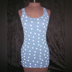 Pink Victoria's Secret Tank New With Tags Blue With White Stars Women's Size Small Victoria's Secret Sleeveless Coquette Top, Sleeveless Blue Victoria's Secret Sleepwear, Blue Sleeveless Victoria's Secret Sleepwear, Cheap Victoria's Secret V-neck Camisole, Victoria's Secret Blue Sleeveless Top, White Stars, Blue Tank Top, Victoria Secret Pink, Pink Ladies