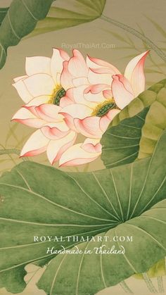 Acrylic Lotus Painting by Asian Artists