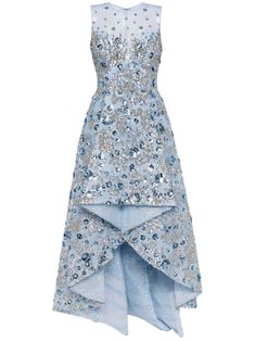 Buy from $4639.00: Baby blue tulle overlay semi-sheer panels sequin embellishment bead embellishment crew neck sleeveless A-line skirt concealed rear hook and zip fastening high-low hem floor-length full lining Saiid Kobeisy Couture, Tulle Dress Blue, Saiid Kobeisy, Bead Embellishment, Sequin Embellishment, Blue Tulle, Sheer Overlay, City Dress, Gorgeous Gowns