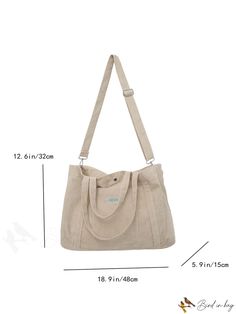 BirdinBag - Letter Embroidered Shopper Bag: Ideal School and Back-to-School Accessory for Graduates and Students Casual Embroidered Shoulder Bag, Embroidered Canvas Shoulder Bag For Everyday Use, Embroidered Beige Satchel For Everyday Use, Everyday Embroidered Rectangular Bag, Casual Embroidered Rectangular Bag, Embroidered Canvas Bags For Daily Use, Embroidered Beige Canvas Bag For Everyday Use, Embroidered Satchel Shoulder Bag For School, Casual Embroidered Canvas Bag For School