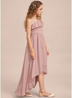 JJ's House Chiffon Asymmetrical Sweet 16 Junior Bridesmaid Dresses Spring Summer A-line Belt/Sash Side Zip Dusty Rose Asymmetrical Pink Sleeveless Junior Bridesmaid Dress. #JJ's House #Chiffon #Asymmetrical #Sweet16 #JuniorBridesmaidDresses #Spring #Summer #Aline #BeltSash #SideZip #DustyRose #Asymmetrical #Pink #Sleeveless #JuniorBridesmaidDress Vestidos Color Melon, Young Bridesmaid Dresses, Kids Bridesmaid Dress, Spring Bridesmaid Dresses, Fall Bridesmaid Dresses, Ball Gowns Princess, Junior Bridesmaid Dress, Girls Formal Dresses, Green Bridesmaid Dresses