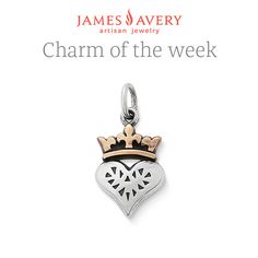 A sweet gift for the queen of your heart, this charm features a small bronze crown atop a delicately detailed sterling silver heart. #Charms #CharmBracelet #HeartCharm Dainty Heart-shaped Personalized Charms, James Avery Valentines Charms, Heart-shaped Charms For Everyday And Valentine's Day, James Avery Dog Charm, Queen Of My Heart, Valentine's Day Heart-shaped Sterling Silver Charms, James Avery Charms, James Avery, Joy Of Life