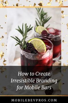 two glasses filled with blackberry lemonade and rosemary garnish on top of a table