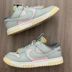 Men's | Nike Air Dunk | Jumbos| Mint Foam (Color) Size 10 Color- Pink, Green, And "Cream" Size- Men's 10 Worn 1 Time (And Not Got A Long Time At All) These Are In Great Condition! See All Pics For Details No Stains No Holes No Creases Smoke Free Home! Nike Air Dunk, Mens Nike Air, Mens Shoes Sneakers, Men's Nike, Pink And Green, Nike Men, Nike Shoes, Nike Air, Men's Shoes