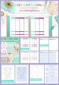 the everyday planner printable is shown on top of a table