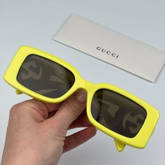 Gucci Gg1325s 007 Brand New Sunglasses Acid Yellow Brown Rectangle Unisex Same/Next Day Shipping! Brand New And 100% Authentic! Made In Japan. Brand: Gucci Model: Gg1325s / Gg 1325s Color Code: 007 Gender: Women/Unisex Year: 2024 Frame Colour: Acid Yellow Frame Shape: Rectangle Frame Style: Full Rim Frame Material: Injected Plastic Lens Material: Bio-Nylon Lens Color: Brown Lens Protection: Category 3 Size: 54x19x140 100% Uv Protection Full Retail Gucci Set Includes: 1. Glasses 2. Case 3. Matchi Yellow Rectangular Sunglasses With Gradient Lenses, Modern Yellow Rectangular Sunglasses, Modern Rectangular Yellow Sunglasses, Rectangular Yellow Sunglasses For Summer, Yellow Rectangular Sunglasses For Summer, Trendy Rectangular Yellow Sunglasses, Trendy Yellow Rectangular Sunglasses, Yellow Rectangular Sunglasses With Uv Protection, Luxury Yellow Sunglasses With Gradient Lenses