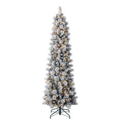 a white christmas tree with lights on it