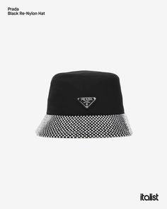 Prada Re-Nylon Bucket Hat - A trendy and sustainable accessory, this bucket hat is made from recycled nylon and showcases the Prada logo, perfect for adding a touch of luxury to casual looks. Sustainable Accessories, Prada Logo, Prada Crossbody Bag, Gorgeous Bags, Yoga Wear, Italian Fashion