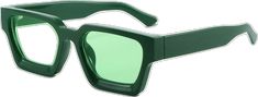 Green Square Frame Sunglasses For Outdoor, Modern Green Sunglasses With Metal Frame, Green Square Tinted Sunglasses, Green Square Frame Sunglasses With Mirrored Lenses, Green Rectangular Tinted Sunglasses, Grey Gradient, Black Leopard, Sunglasses For Women, Sunglasses & Glasses